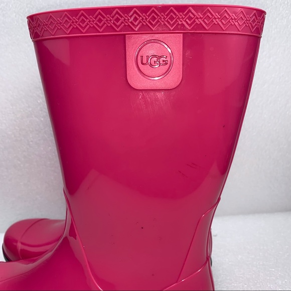 UGG Rubber Mid Rain Boots Bright Pink - Girls 5 - Picture 5 of 9
